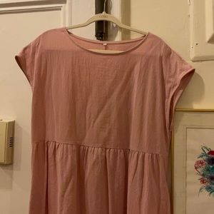 Pink summer linen dress